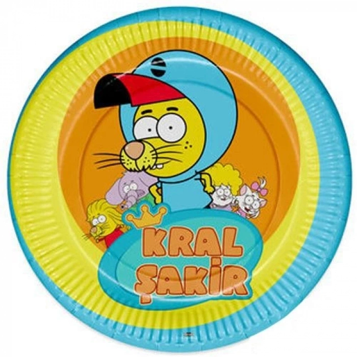 Kral Şakir Temalı Karton Tabak 8 li 23 cm