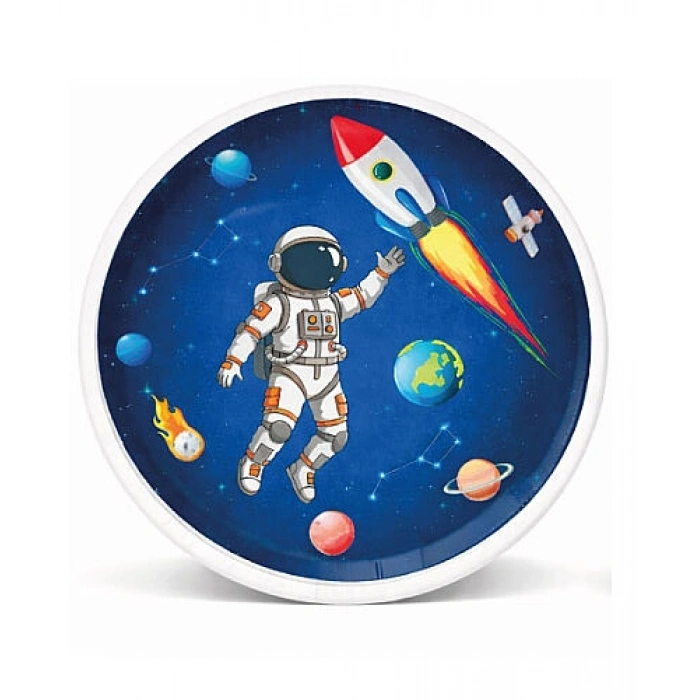 Uzay Temalı Parti Karton Tabak 8 li 23 cm