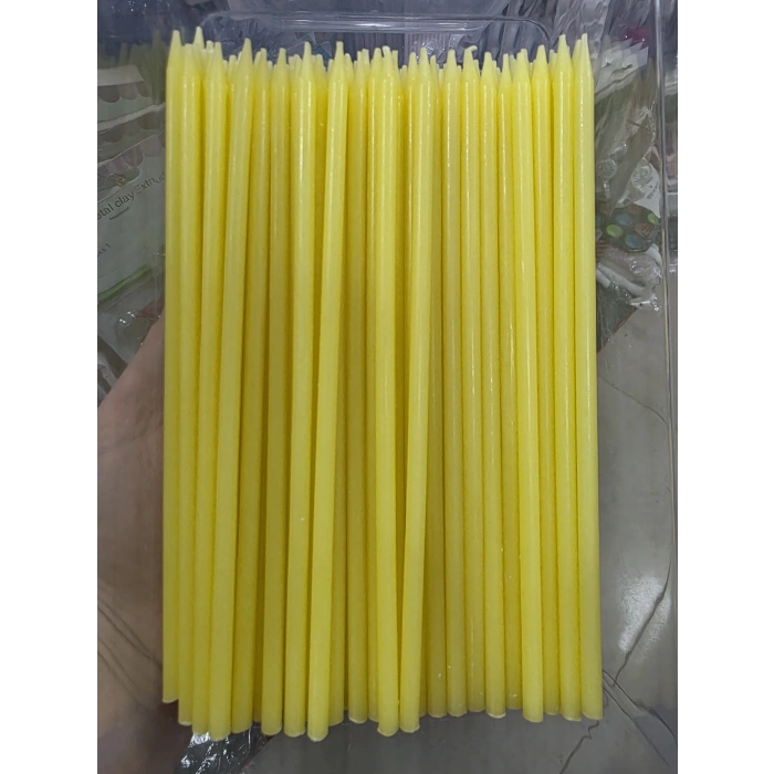 Makaron Sarı Mum 20 cm 10 lu 1 paket