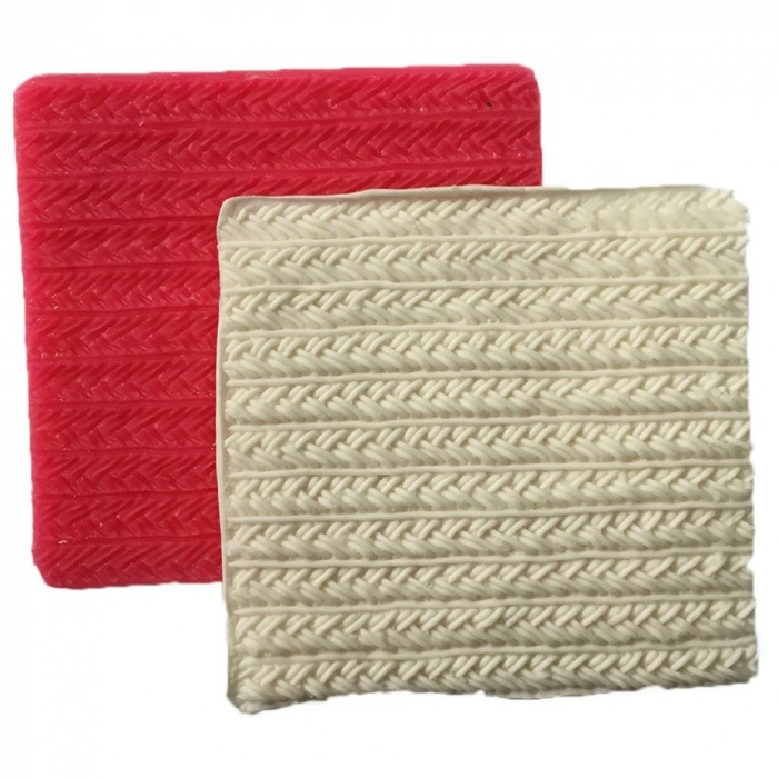 Cesil Örme Doku Silikon Kalıp Örgü 10x10 cm