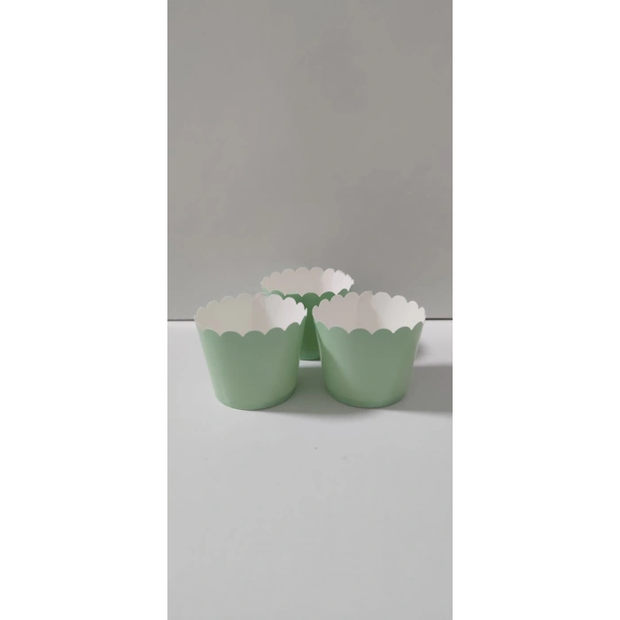 Cupcake Kapsül Makaron Su Yeşili 25 adet 6.5x5 cm