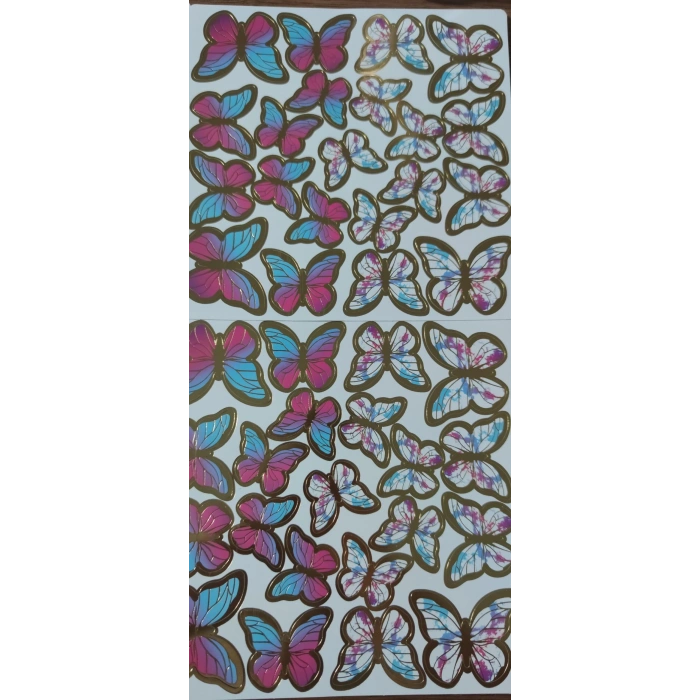 Dekoratif Kelebek Açık mavi,pembe