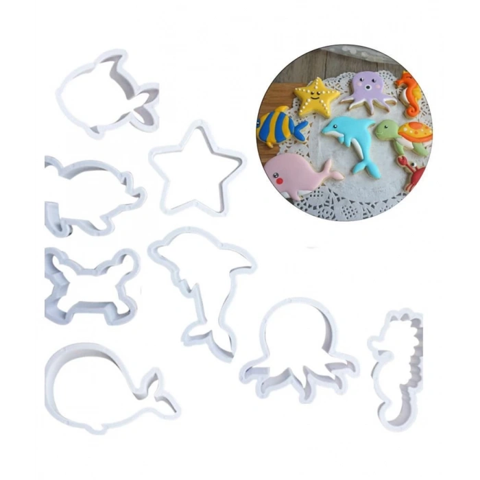 Deniz canlıları kurabiye kesici set 8 li
