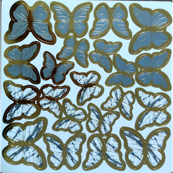 Gümüş Dekoratif Kelebek 1 sayfa