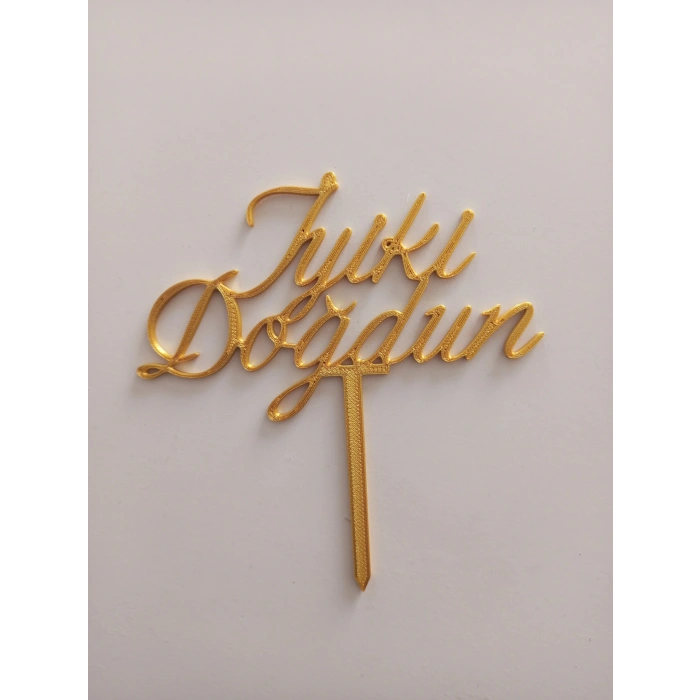 İyiki Doğdun Gold 3D Baskı 13cm