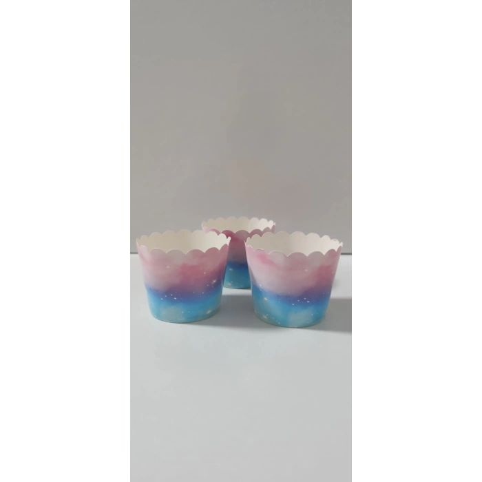 Makaron renkli cupcake Kapsül 6.5x5 cm 25 adet