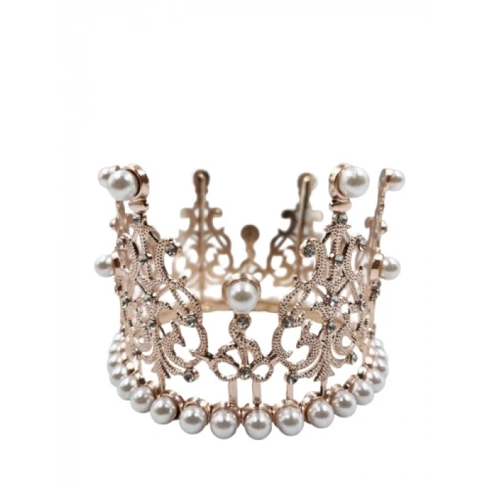 Pasta Tacı Metal İncili 12 cm Rose Gold