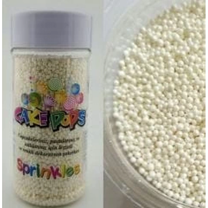 Mini Beyaz Sprinkles Şeker 100 gr