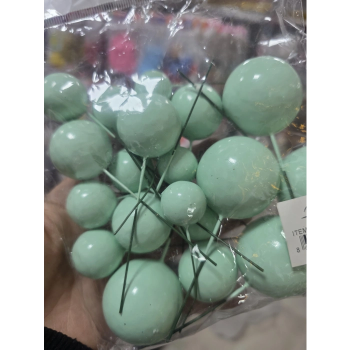 Pasta süsleme topları açık yeşil