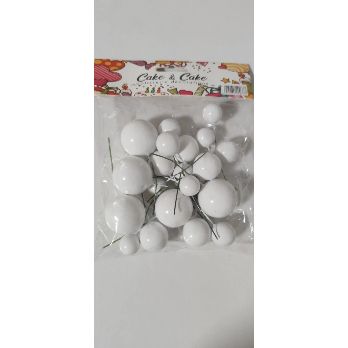 Pasta süsleme topları beyaz