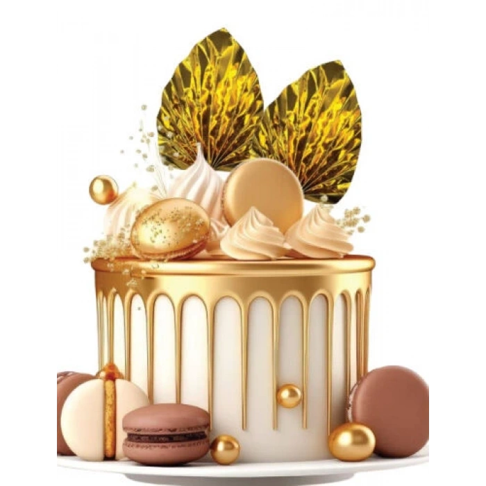 Pasta Üstü Çubuklu Dekor Yaprak 2 li