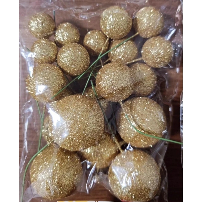 Pasta üstü top süs simli gold