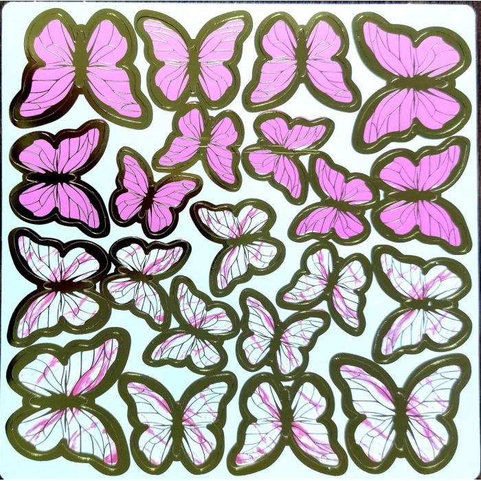 Pembe Dekoratif Kelebek 1 sayfa