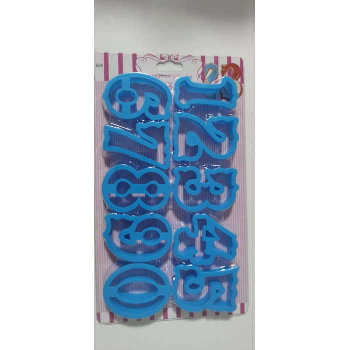 Plastik Rakam kesici 8 cm 1 pakette 10 adet rakam vardır