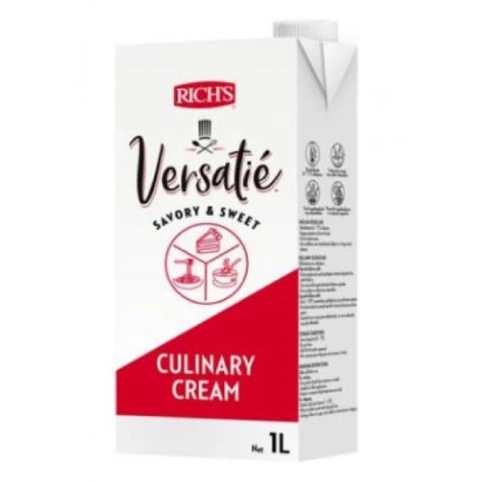 Richs Versatie Profesyonel Şekersiz Sıvı Bitkisel Krema %32 Yağ 1 Litre