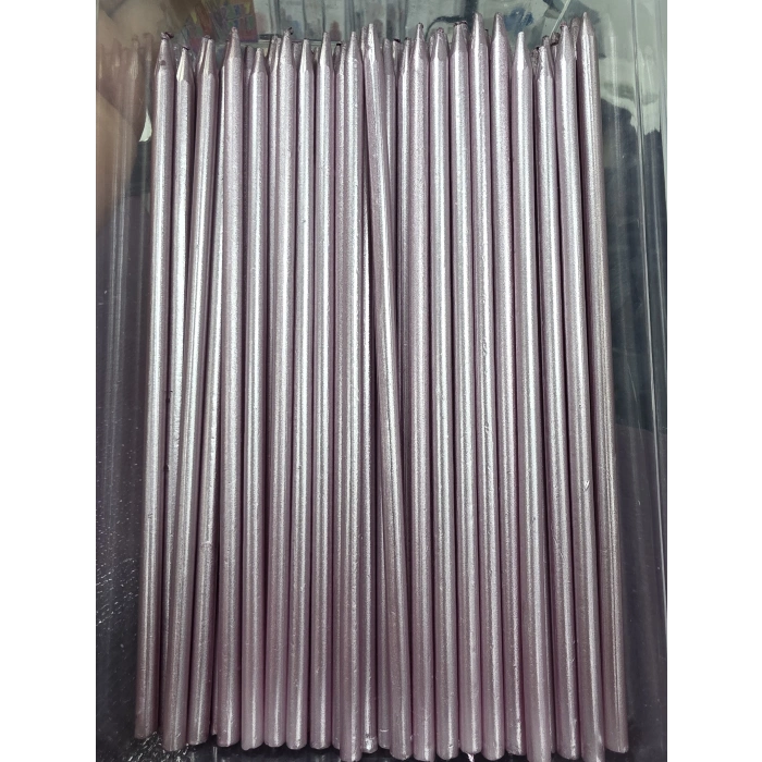 Rose Gold Metalik Pembe Mum 10 Adet Parti Mumu 20cm