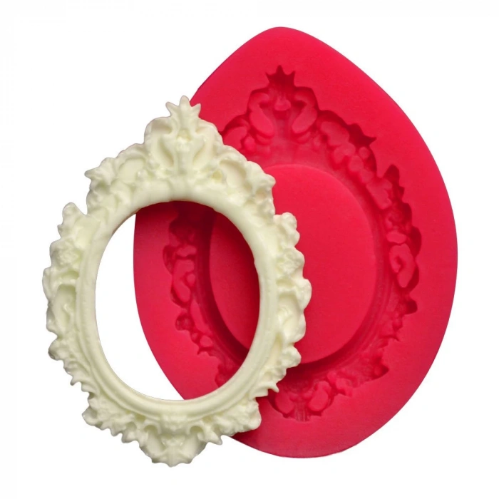 Dekorlu Küçük Çerçeve Silikon Kalıp (5x7.5 cm)