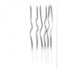 Spiral İnce Mum 16 cm Kıvrımlı Dalgalı Metalik Gümüş 12 Parça