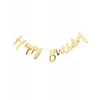 Gold Happy Birthday Temalı Kağıt Banner Süs