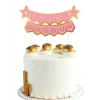 İyiki Doğdun Pasta Üstü Çubuklu Süs Gold Pembe