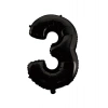 Folyo Balon 66 Cm Siyah Rakam 3 Helyuma Uygun