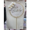 Happy Birthday Pasta Üstü Süs Cake Topper Beyaz Gold