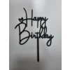 Happy Birthday 3d Filament Baskı Çubuklu Pasta Üstü Süs Renk Seçenekli
