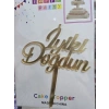 İyi ki Doğdun Gold Pleksi Pasta Üstü Süs