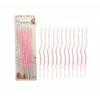 Mum İnce 16 cm Dalgalı Makaron Pembe 12 Parça