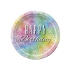 Makaron Renkli Happy Birthday Karton Tabak 23 cm 8 li