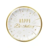 Karton Tabak Gold Varaklı Happy Birthday 23 cm 6 Parça