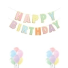 Kağıt Banner Varak Baskılı Makaron Banner Happy Birthday