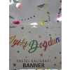 Kaligrafi Banner Kağıt İyiki Doğdun Pastel Renkli