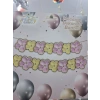 Çiçekli Makaron Dekoratif Banner