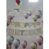 Happy Birthday Makaron Çiçekli Banner
