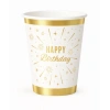 Karton Bardak Gold Varaklı Happy Birthday 6 Parça