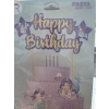 Happy Birthday Mor Pasta Üstü Süs
