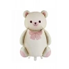 Fiyonklu Teddy Ayıcık Folyo Balon - Krem (87x65 cm)