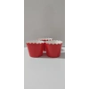 Makaron Kırmızı renk Cupcake Kapsül 25 adet 6.5x5 cm