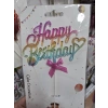 Makaron Renk Happy Birthday Pasta Üstü Çubuklu Süs