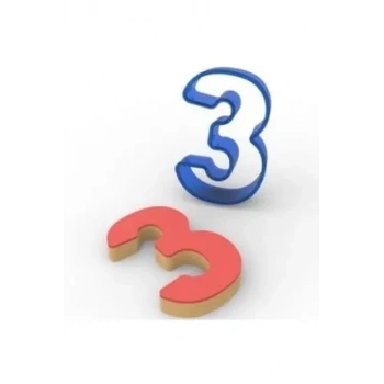 3 Rakam Polikarbon kurabiye kesici (8cm)
