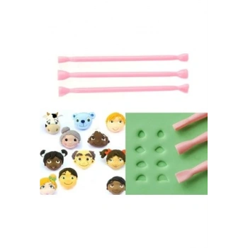 3 Boy Göz Ağız Modelleme Marzipan Seti Küçük Boy