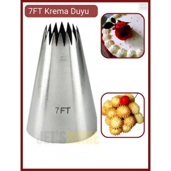 7 FT nolu Açık Yıldız Krema Duyu Büyük Boy Pasta Duyu Paslanmaz Çelik 35X18X50 mm