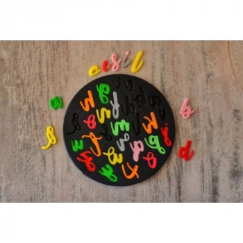 Cesil Kaligrafi Curly Küçük Harf Alfabe 18*18 cm