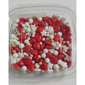 Süsleme Şekeri Sprinkles Draje 100 Gr Kalpli