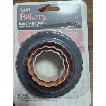 Plastik kurabiye kesici set yuvarlak 4 lü