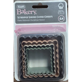 4 Boy Kare Plastik Kurabiye Kesici