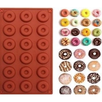 Donut Silikon Kalıp 18 li