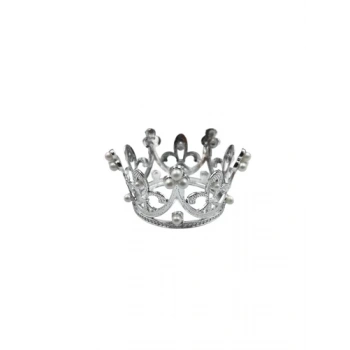 Pasta Tacı Plastik İncili 6 Cm Gümüş