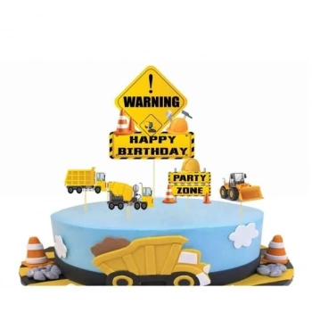 İş Makineleri Araçlar Pasta Üstü Çubuklu Süs